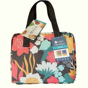 NWT Fit & Fresh insulated lunch tote lunchbox with 4 lunch containers